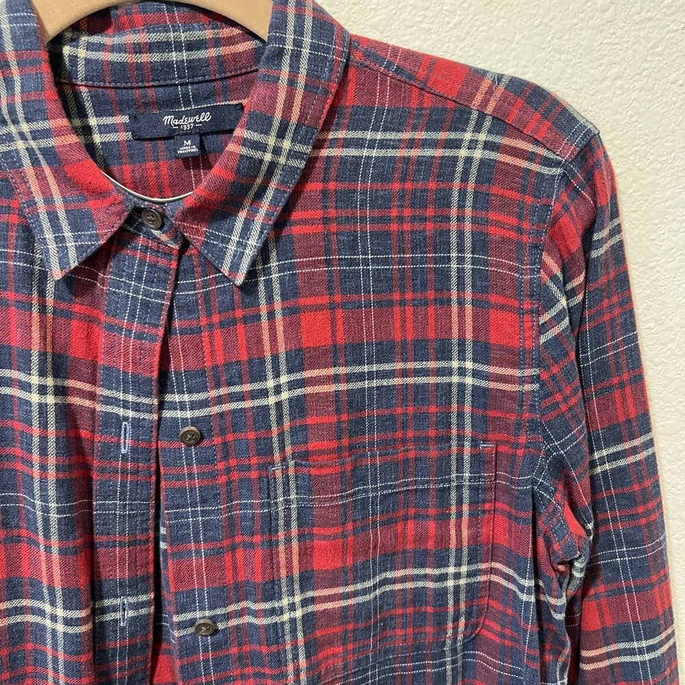 Madewell Red Blue Plaid Shirt
